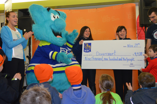 Erika Martin (left) helped receive the $10,000 grant from RBC. Photo by Jack Lawson.