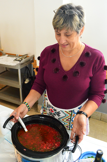 Raisa Hordichuk and her winning borsch.