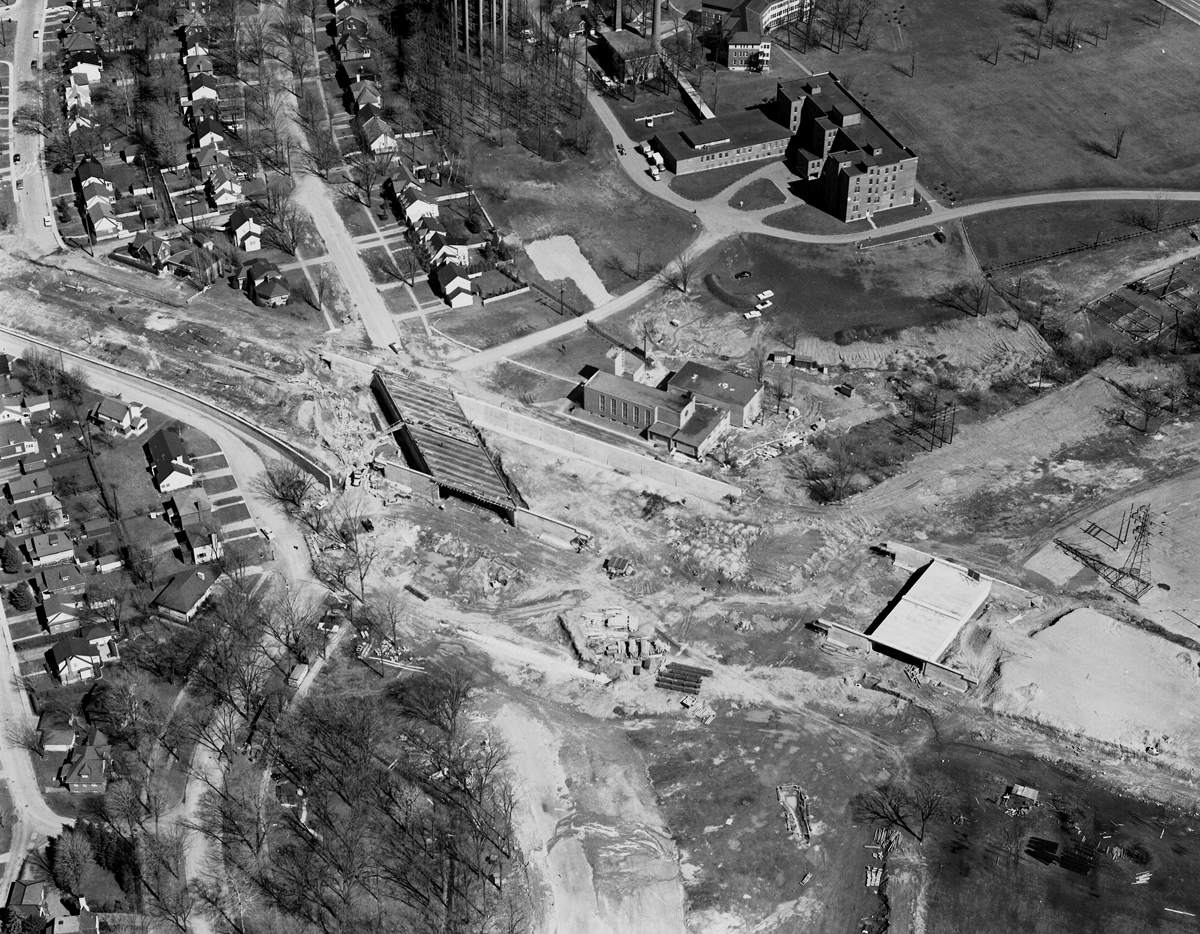 Aerial view of Island Park in 1961. Photo courtesy of City of Ottawa archives (8453). Click image to enlarge.