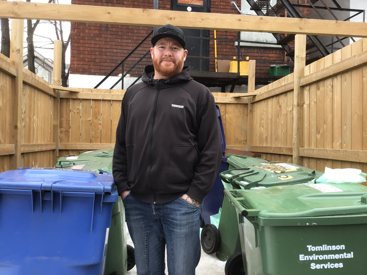 “We definitely stream at the source and that makes it really easy at the end of the day to stream what’s recyclable, what’s garbage, and what’s compostable,” says Jess Fletcher, executive chef for Bridgehead Coffee.