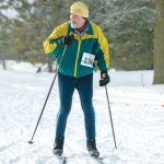 John Lawson takes part in a cross-country ski race.