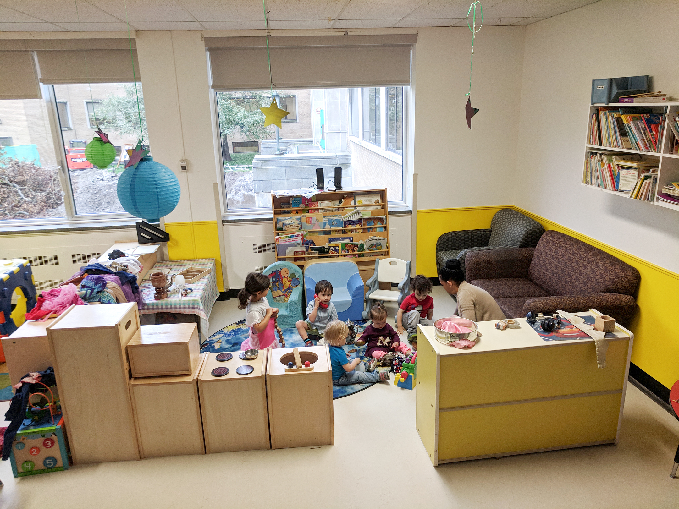 Kids play in one of the new spaces at Garderie Tunney's Daycare.