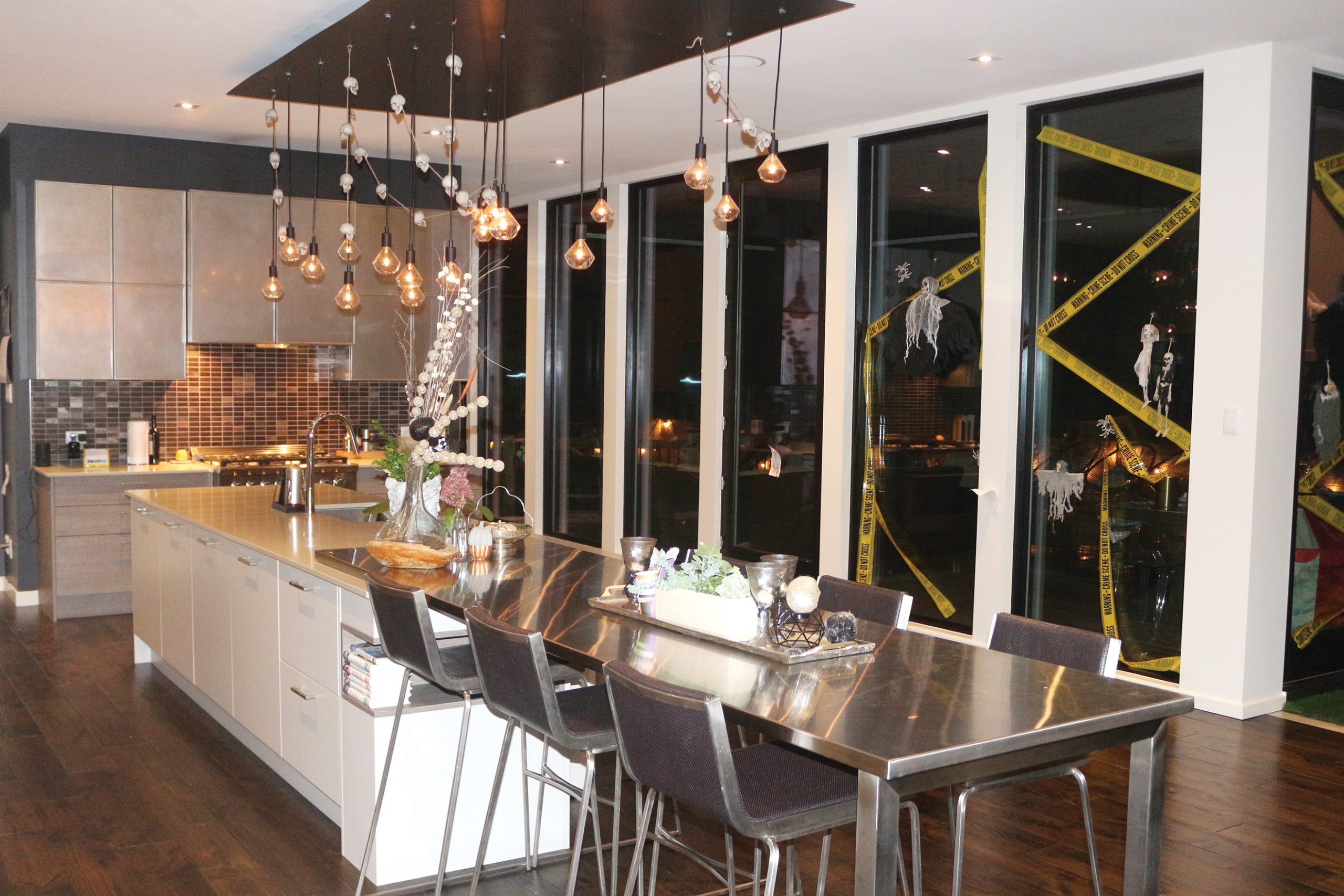 Kitchen and dining area in Sofia and John Borsten's home.