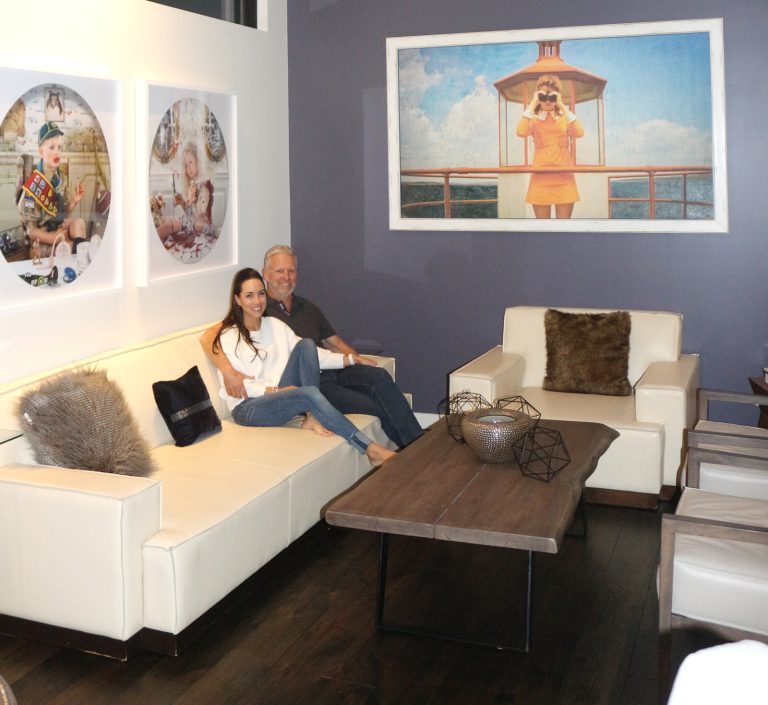 Sofia and John Borsten in their living room.||The kitchen is the|A look at the upstairs hallway of Sofia and John Borsten's house.