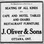 A newspaper ad from the Friday, May 15, 1925 edition of the Ottawa Citizen advertising restaurant furniture.