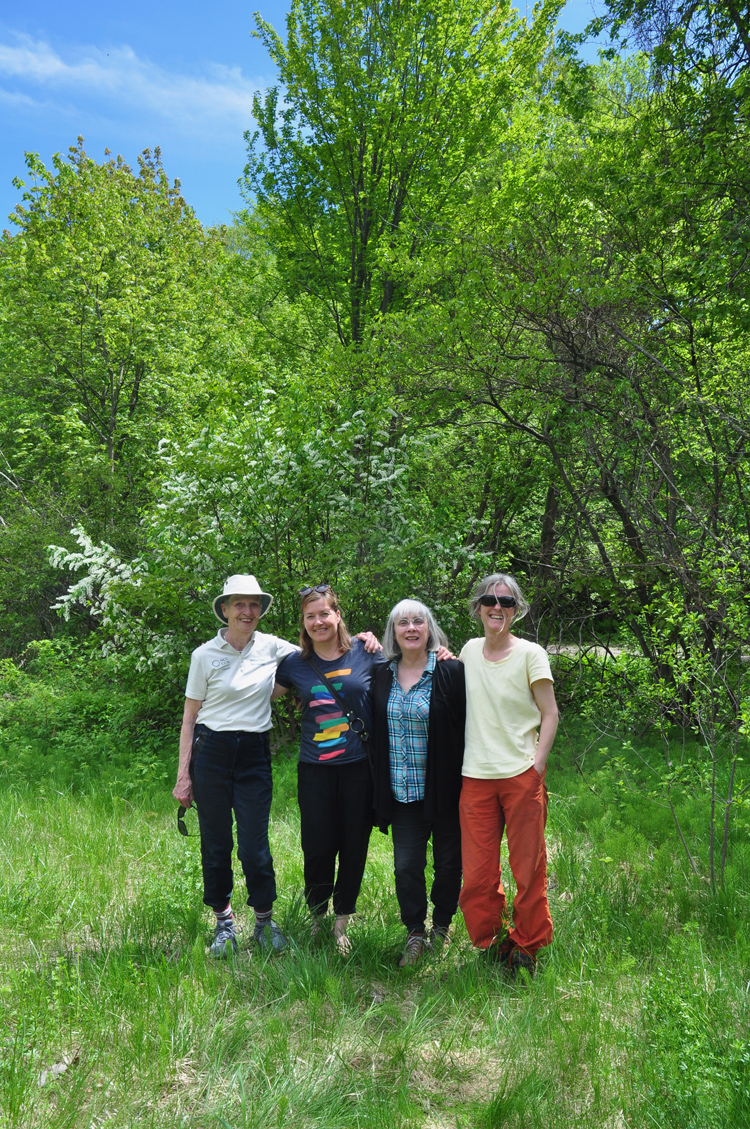 (L-R): Eileen Hunt, Hampton-Iona Community Group; Christine Earnshaw, Tree Fest Ottawa; Linda Landry, Friends of Carlington Hill; Sharon Boddy, resident. (Not pictured, Laura Stone of Tree Fest). Photo by Andrea Tomkins