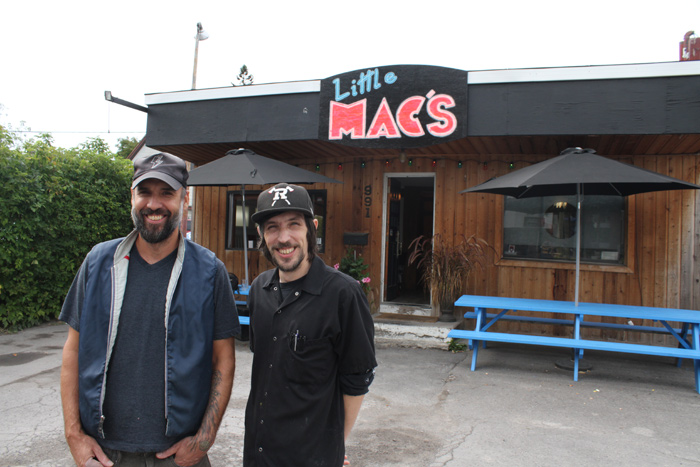 Little Mac’s owner Jon Reilly-Roe (L) and chef Travis Johnston say the diner has had a lot of summer success and that they’ll be doing deliveries in the winter. Photo by Jacob Hoytema