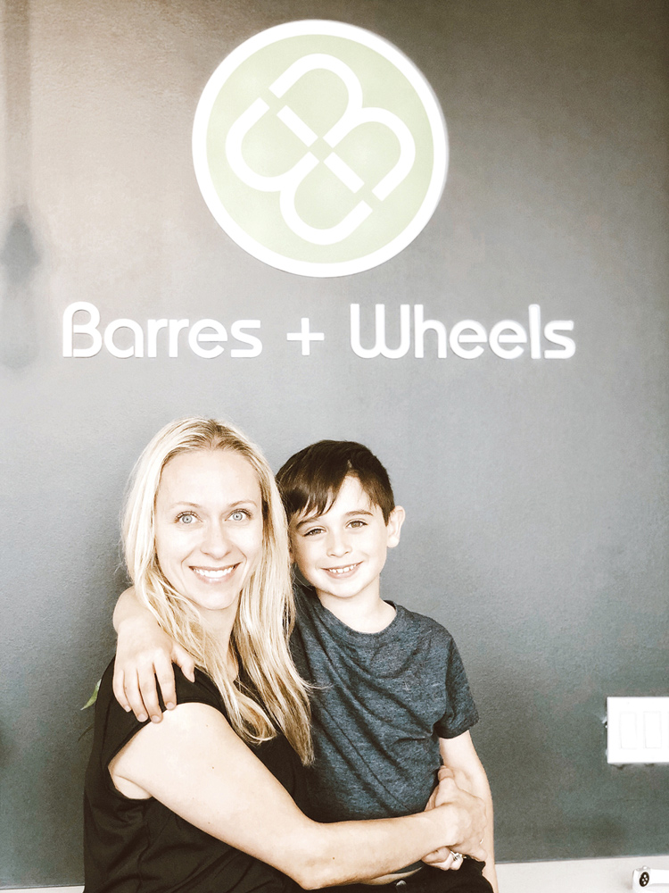 It’s all in the family at Barres and Wheels. Marie Boivin’s son Leo is her right hand man. Her daughter Florence is a spin instructor and her other daughter, Mégane, teaches barre. 