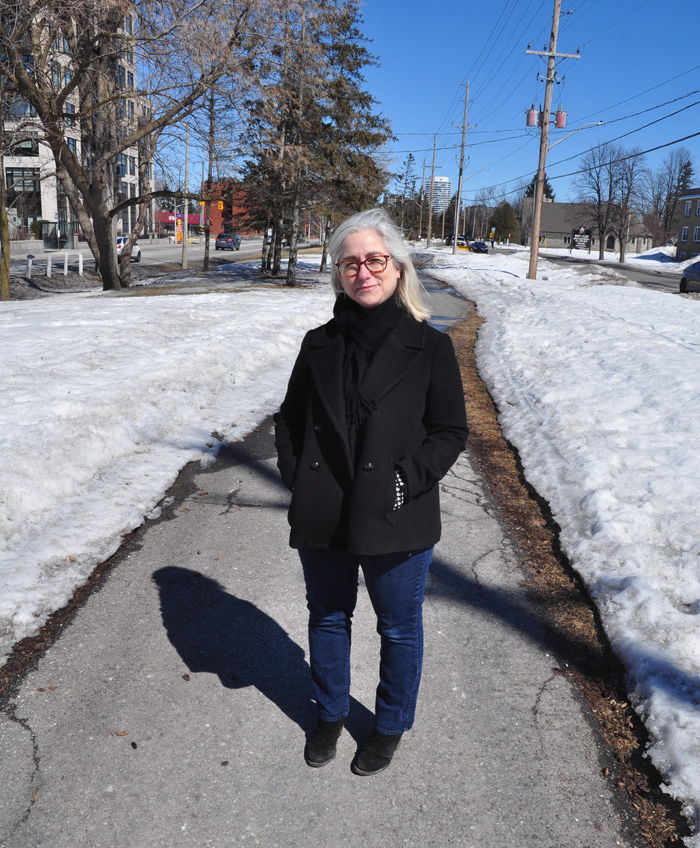 Kitchissippi resident Anne Boys Hope considers the future of Byron Linear Park after the announcement that Cleary Station was moving. See page 3. Photo by Andrea Tomkins