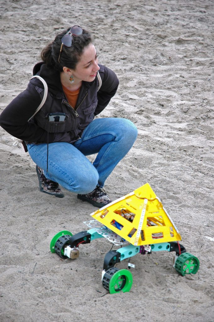 Beck Langstone listens to Erin describe her vision for the prototype bot.