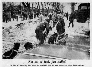 The dog sled race passes Byron and Clarendon as pictured in the Ottawa Citizen on Monday January 27, 1969.