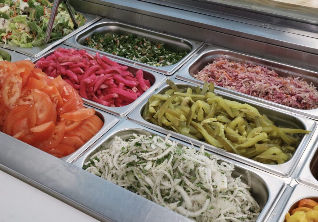 Colourful vegetables on display. 