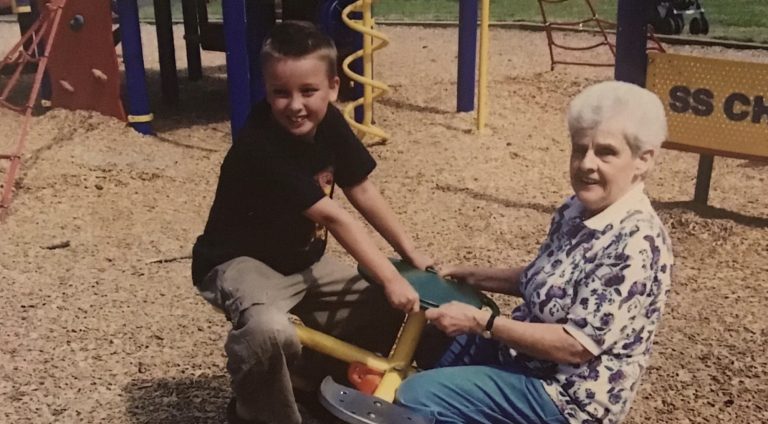 Kitchissippi times editor Charlie Senack with his grandmother Patricia Oborne at a park in White Rock, British Columbia. Provided.