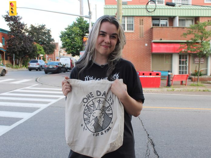 Centretown artist KJ Forman has created a variety of adult colouring books, patches and stickers. Photo by Hannah Wanamaker. 