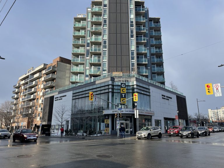 The exterior of the Great Canadian Theatre Company on a sunny day.