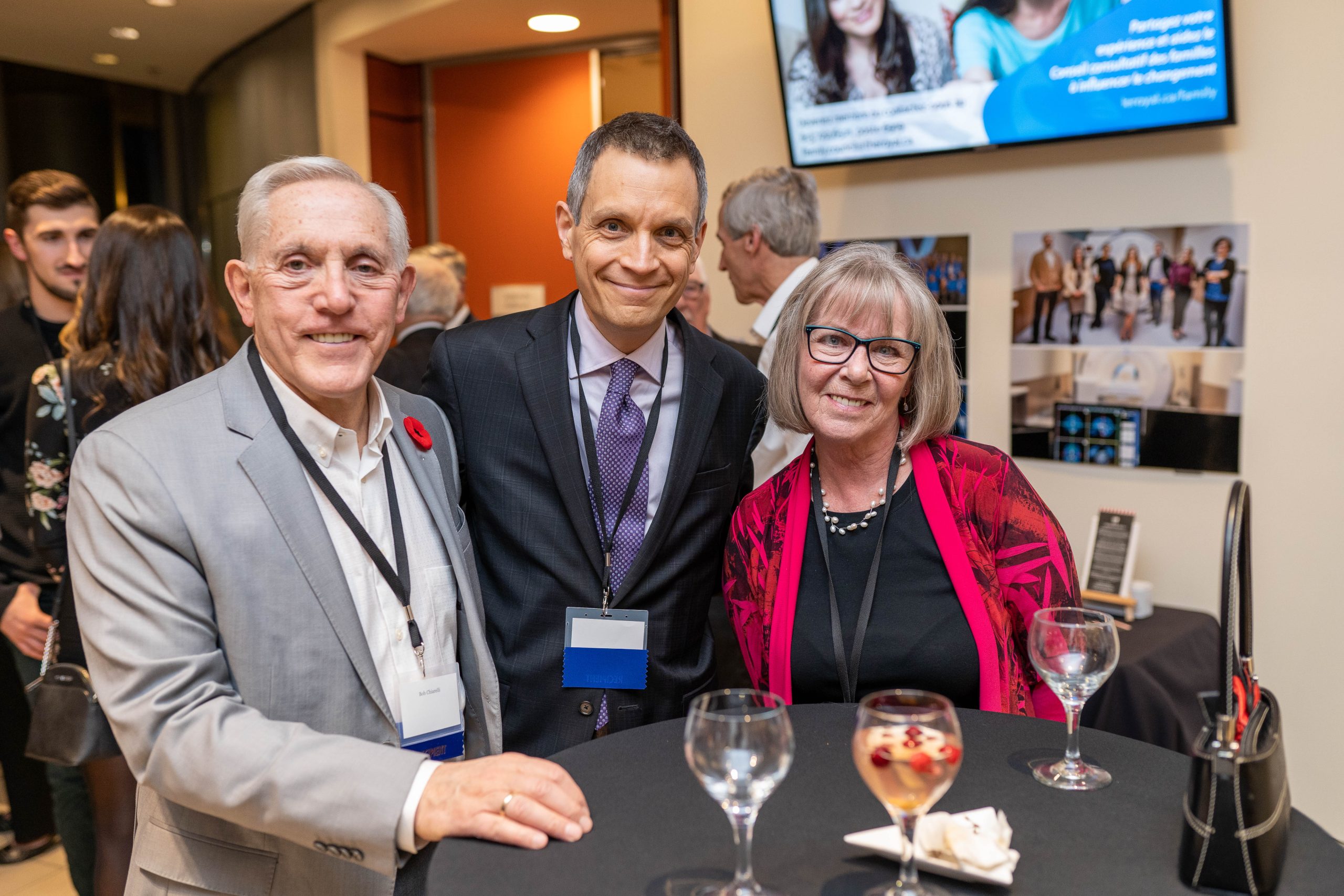 Bob Chiarelli, Mark Sutcliffe and Randi Hansen pose for a photo during the Royal Ottawa Foundation's 40th anniversary gala in November 2019.