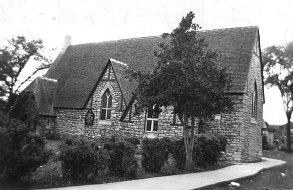 The original All Saints’ Church was designed by Thomas Fuller and constructed in 1865. This view is facing Richmond Road. Photo courtesy of the Anglican Diocese of?Ottawa archives.