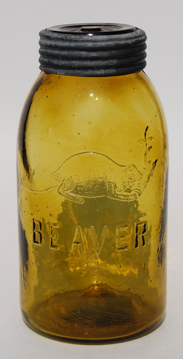 Some Canadian-made fruit jars, such this amber American beaver half-gallon jar, are highly collectable items. You may want to check your grandma’s box of canning supplies. Photo submitted by Shaun Markey