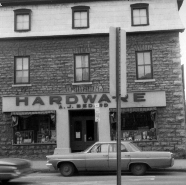 The “Magee House” has a long history in Hintonburg. Here it is in 1965, when it was the location of A.J. Bedard Hardware. Photo courtesy of the City of Ottawa Archives (CA-24326)