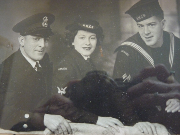 Elsa Lessard with brothers, Frank, on the left and younger brother, Ossie, on the right.