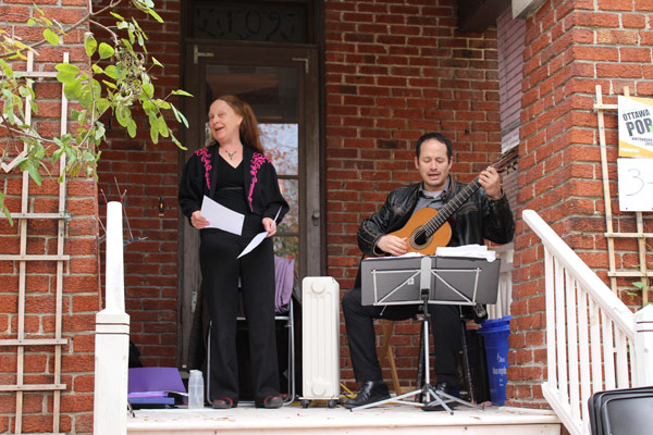 Rachel Eugster and Andrew Maw perform at Ottawa Porchfest.