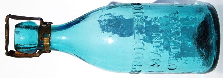 |||||The Proderick Soda Bottle is from the Proderick confectionary. It is the oldest glass bottle known from Ottawa and dates to the 1850’s and is worth $2