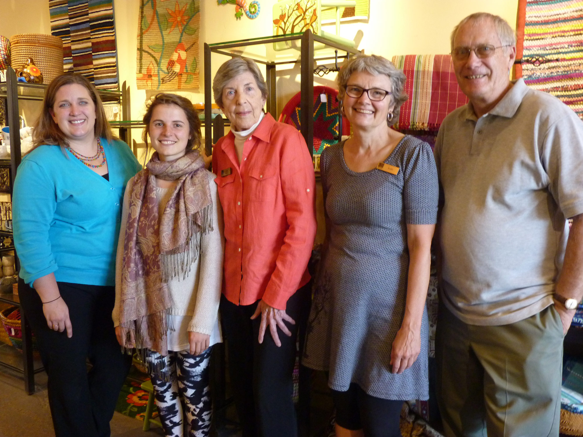 Judy Lincoln, Manager, Karmen Walther and Janet Bruce, volunteers, Kathy Neufeld, volunteer assistant manager and John Bell, 