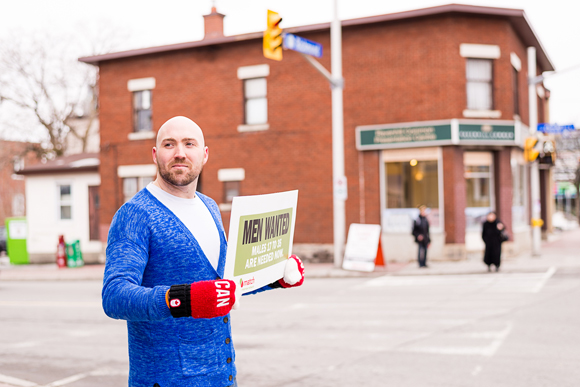 Dustin York is a friend of Allen Carpenter’s who has family in Westboro. York was busy persuading passersby to come in to Gezellig and get swabbed.