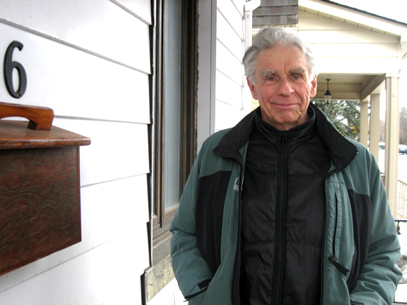 81-year-old Westboro resident Nick Aplin joined a panel on April 9 to talk about what’s wrong with ending home mail delivery. Photo by Denise Deby.