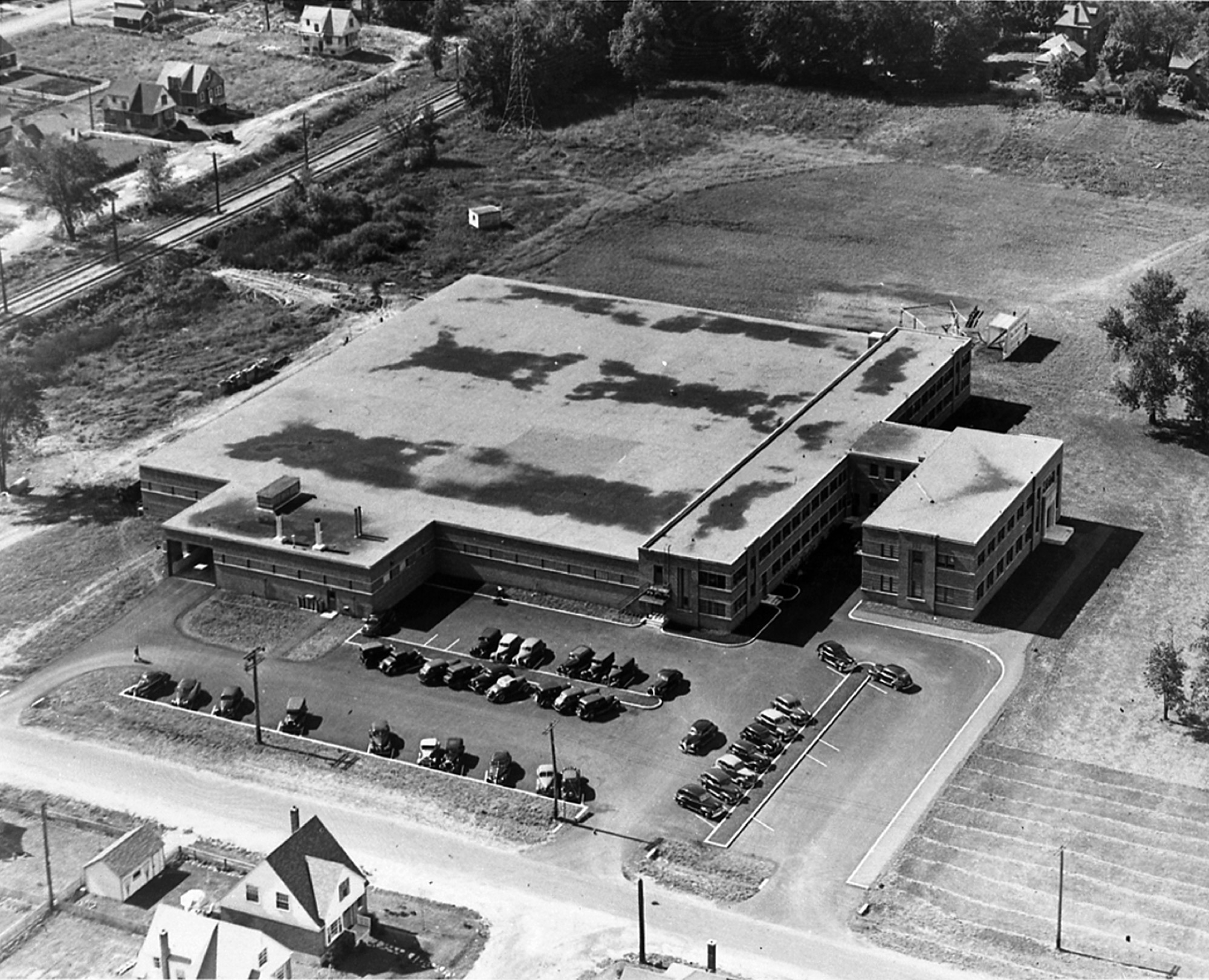 Click to view larger version of this aerial photo of the R.L. Crain Printing Plant.