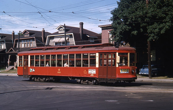 Did you know that Byron Linear Park used to have a streetcar running through it? This photo was taken on Holland near Byron in July 1955. Courtesy of Dave Allston