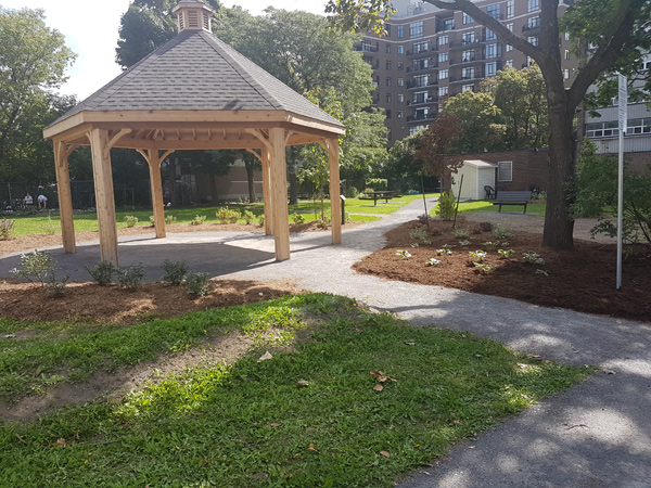 The gazebo at Golden Manor was completed last summer. Next up on the list: proper seating for residents and neighbours. Photo courtesy of Ottawa Community Housing