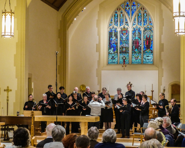 Jazz Vespers with Wesley Warren conductor, choir of St.Barnaba, and Billy Boulet on sax. Photo by Al Goyette.