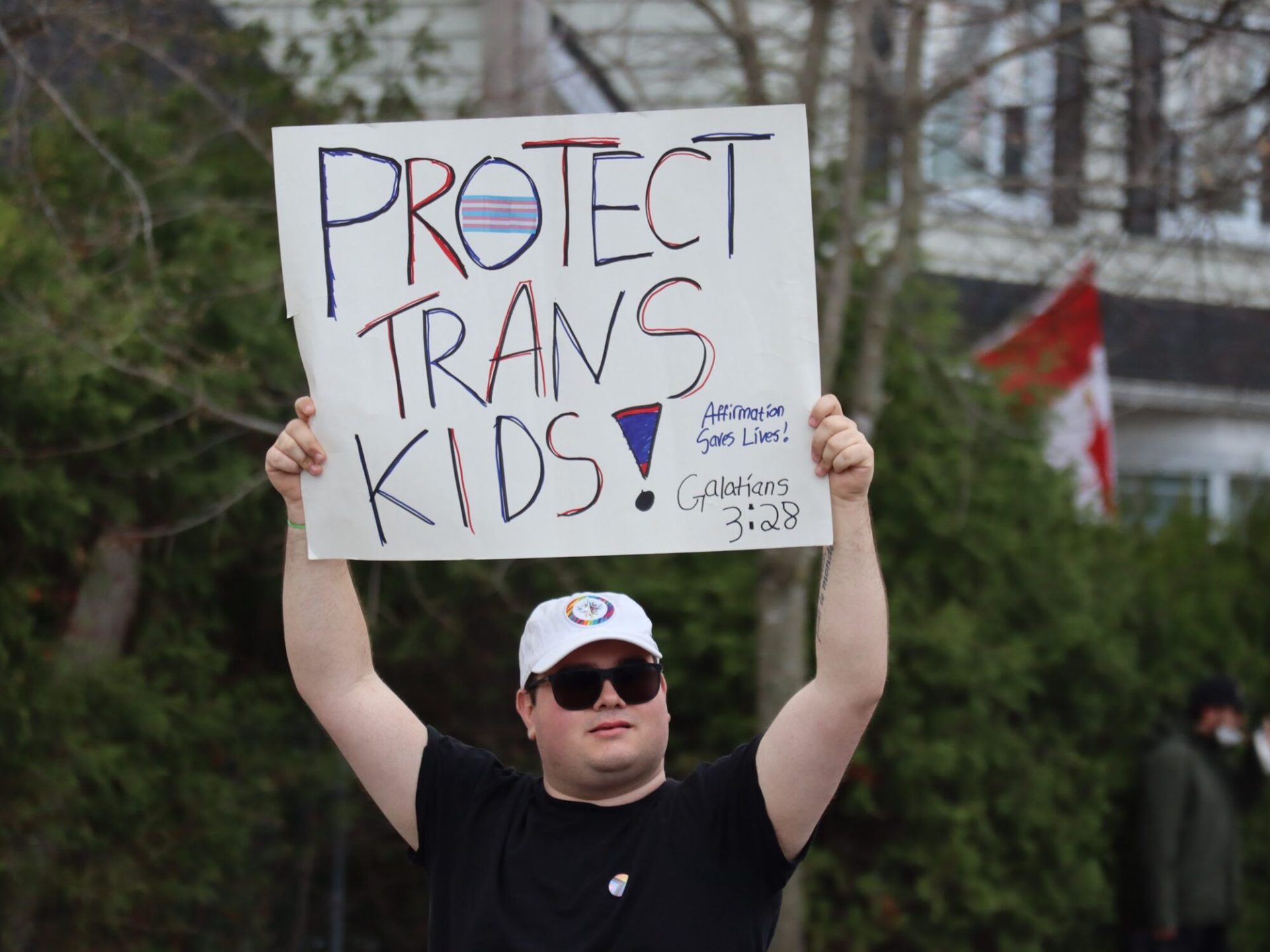 Counter-protesters drown out anti-trans activists on Broadview