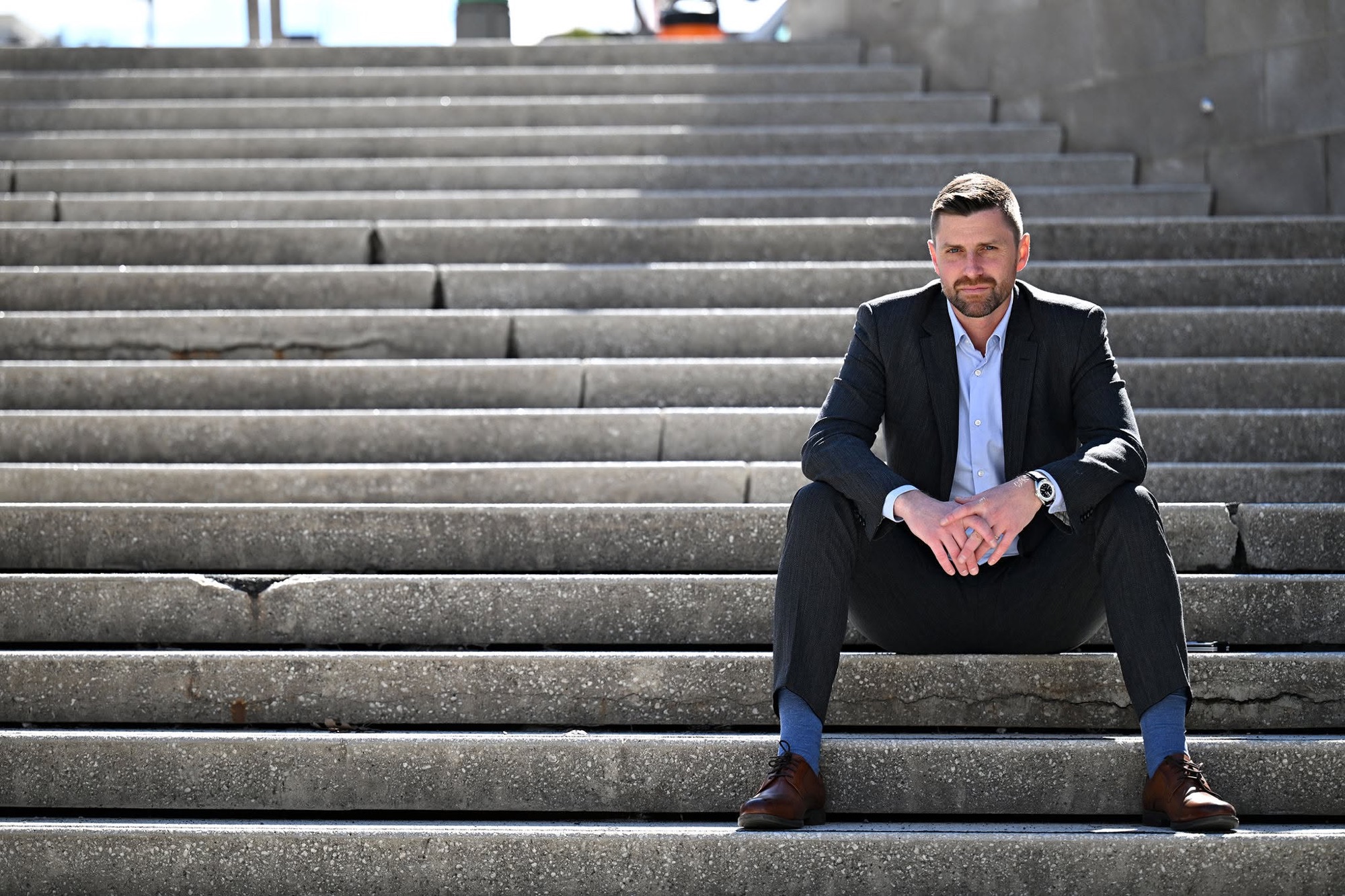 Alex Lawson at a campaign event